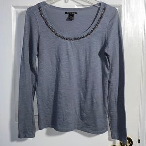 Lucky Brand Women’s Beaded Neckline Top, Small